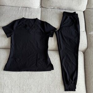 Women's Black Scrub Set - Jogger Style Pant